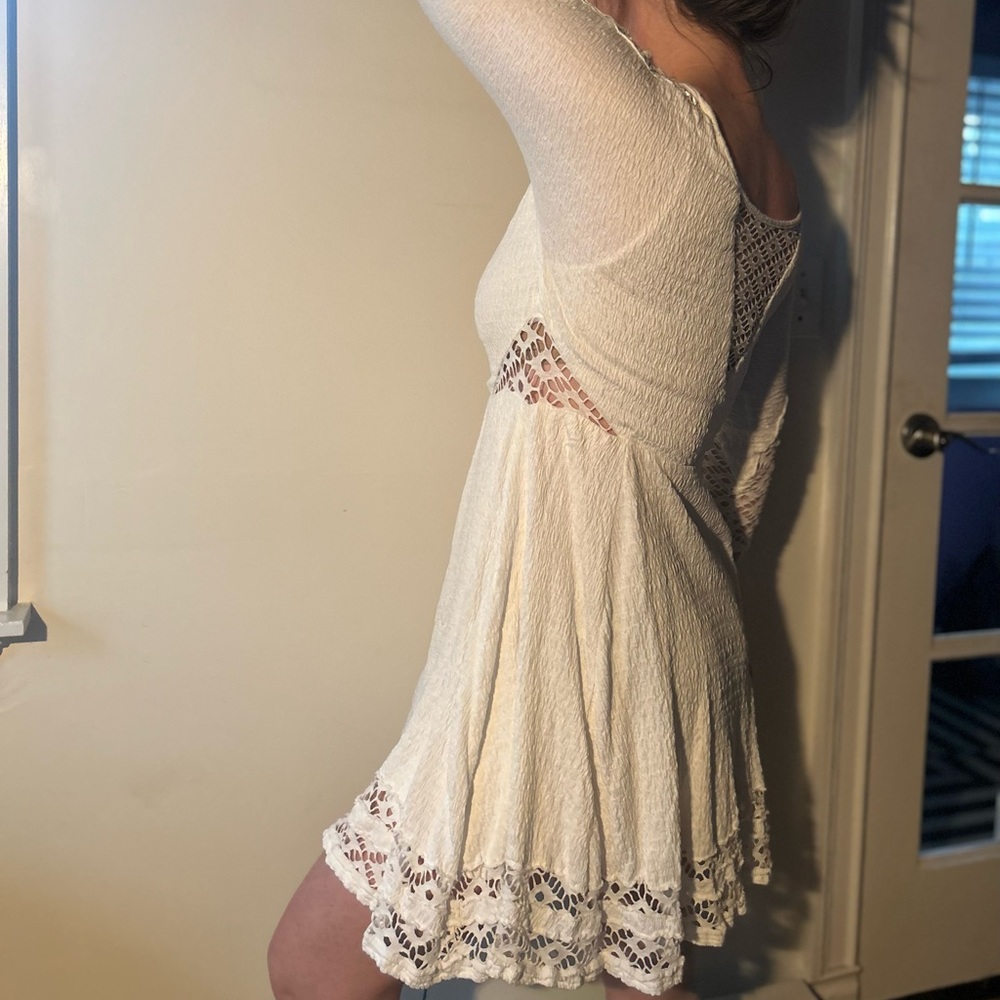 Beautiful Bohemian White Lace Detail Dress from Free People